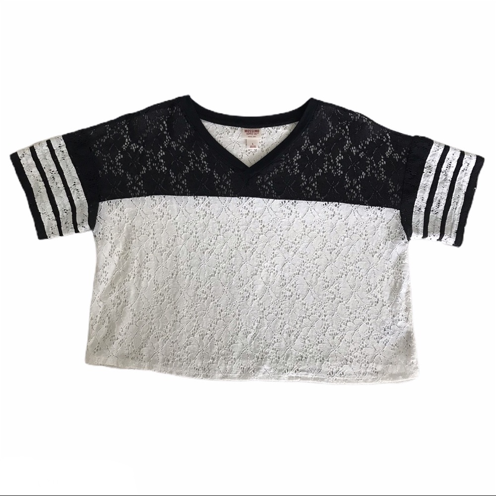 Mossimo Lace Crop Tee L